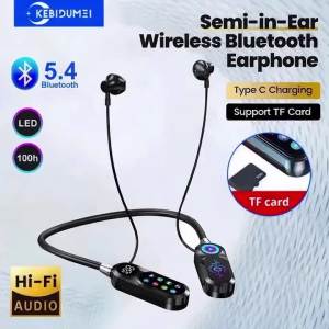 (In stock) HD Screen Earphones Bluetooth 5.4 Headphones Neckband Headsets TWS Wireless Earbuds HiFi Stereo Voice Assistant Support TF Play