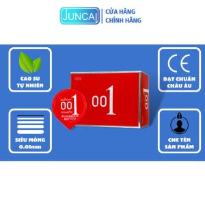 Bao cao su JUNCAIi 0.01 Ultra Slim siêu mỏng nhiều gel ( hộp 10 bao)