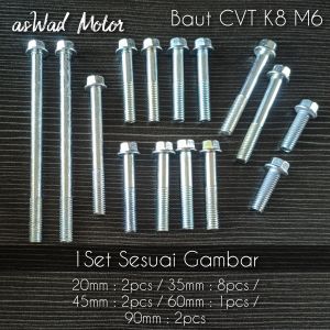 (1SET) BAUT BLOK CVT YAMAHA XEON KARBURATOR KUNCI T8 / BAUT BAK CVT MOTOR / BAUT KRENGKES PART