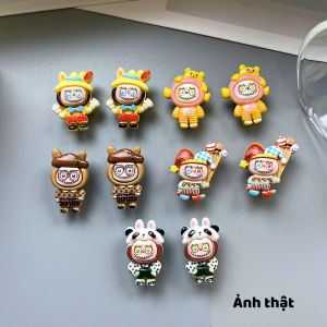 Bộ 12 Sticker Charm 3D chủ đề Labubu chú hề DIY Mayto gắn Dép Cross Dép Sục Cá Sấu JB-229