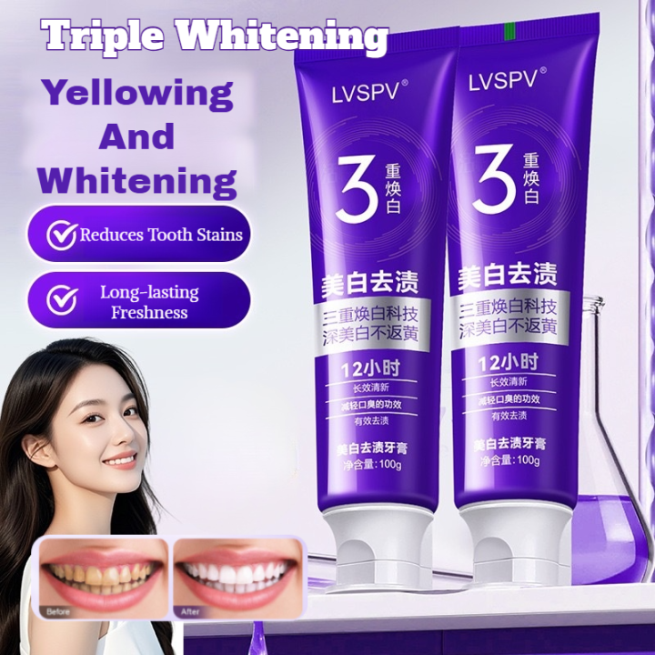 Triple Whitening Toothpaste Color Repair Whitening Specialized Purple ...