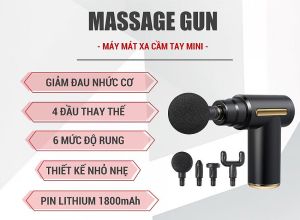 máy massage cầm tay kèm 4 đầu Máy massage thư giãn tiện ích Xóa tan mói stresss và đau nhức trong cuộc sống