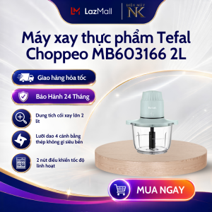Máy xay thực phẩm Tefal Choppeo MB603166 2L - Công suất 500W - Cối thủy tinh - Bảo Hành 24 Tháng