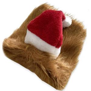 Lions Wigs Santa Hat Dog Christmas Costume Beard Fabric Holiday Dress For Pet Gatherings