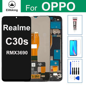 6.5Original LCD For OPPO Realme C30s RMX3690 Display Touch Screen Digitizer Replacement+Free Tool+Tempered Glass+Glue