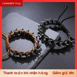 CS Punk hip hop phong cách người đàn ông của handmade dệt hợp kim Keel Vòng đeo tay có thể điều chỉnh kích thước tay phụ kiện