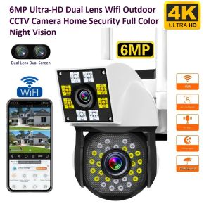 Camera Wifi CCTV 2 Mắt Xem 2 Màn Hình Cùng Lúc Xoay 360° Xem Đêm Có Màu Đàm Thoại Hai Chiều Báo Động Chống Trộm Chuyên Lắp Ngoài Trời Sân Vườn