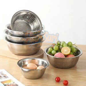 Stainless Steel Rice Sieve Strainer Fruits Vegetables Draining Basket Multi-Use Food Washing Colander Kitchen Gadgets