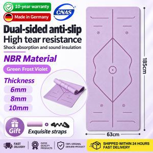【Singapore spot 】TPE yoga mat 10mm thickened 185cm thick gym mat foldable yoga matt anti slip gymnastics mat yoga mat foldable rubber yoga mat carrier瑜伽垫1