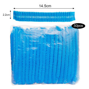 50PCS Disposable Non-Woven Work Hat Chef Dustproof Hat Multi-Purpose Beauty Hat Elastic Breathable Sterile Hair Loss Cooking Hat Universal Kitchen Accessories for Men Women