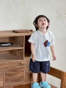Childrens summer lightweight clothing 2026 New baby clothes Korean style childrens clothing boys short sleeves T T-shirt and Shorts Suit