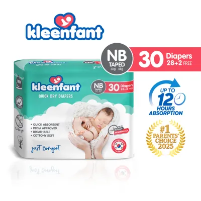 Kleenfant Baby Taped Pull-Up Pants Diaper Newborn-4XL (30 Pads) Disposable Diaper Baby Essentials
