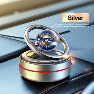 Kebidumei Car Air Freshener Solar System Style Portable Heater Double Ring Solar Auto Rotating Fragrance
