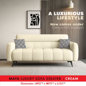 ⚡️LIKE BUG⚡️MAYA sofa Luxury Style with Anti-Scratching Leather with tall backrest 3 seater sofa