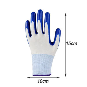 12 Pairs of rubber gloves bule work gloves heavy-duty latex gloves for construction and handling