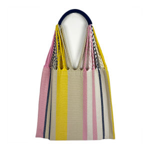 Japanese-style open-top handmade woven bag striped versatile bag factory wholesale
