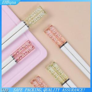 [COD] Amber Cherry Blossom Alloy Chopsticks Chinese Chopsticks Reusable Tableware
