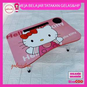 Meja Belajar Lipat Karakter / Meja Leptop Tempat Gelas / Meja Belajar Lipat Portable Minimalis