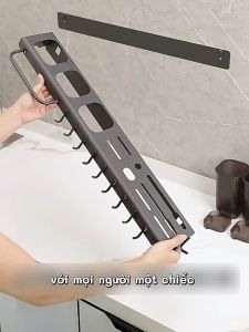 Giá treo dao đa năng gắn tường kệ đựng đồ nhà bếp không cần khoan khả năng chịu tải cao chống thấm nước và chống gỉ.