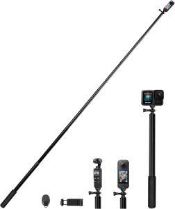118" Extra Long Selfie Stick10ft Invisible Selfie StickAluminum Compatible with Insta360 X5/X4/X3 ONEX2/RSGoproDJI Osmo Action 5/3Cell Phonewith Wireless RemotePhone Holder and Storage Bag