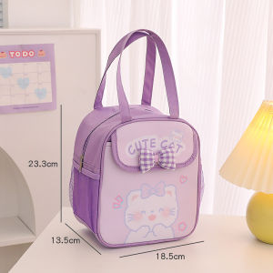 Large capacity portable lunch box bag student insulated bento bag storage bag
