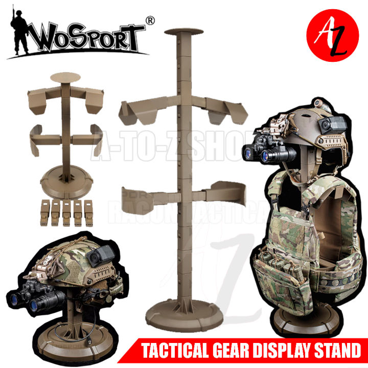 WOSPORT Tactical Gear Helmet Vest Waist Belt Display Stand Quick Release  Adjustable Display Stand for Displaying Your Tactical Gears