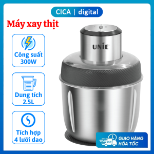Máy xay thịt Unie UE226 chính hãng Công suất 300W Dung tích 2 cối 2.5L Thiết kế 4 lưỡi dao sắc bén Bảo hành 24 tháng