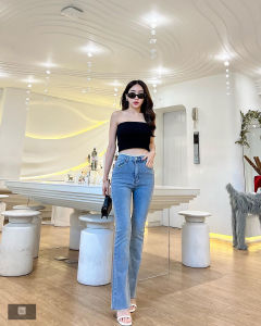 Jeans Cutbray Hightwaist Stretch Bottom Cut Premium