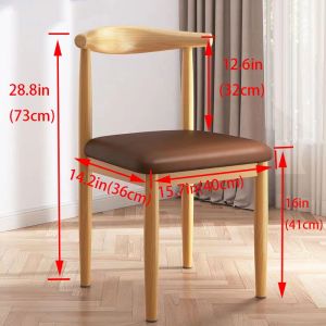 Dining Chair Solid Wood Leather Chair Stools Backrest Chair Nordic style Home chair Cafe chairs
