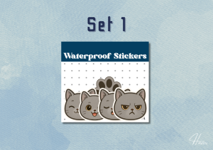 Waterproof Matte Finish Laminated Vinyl Stickers Cute Cat Face Cut out for Tumblers | Laptop | Motorcycle | Journals