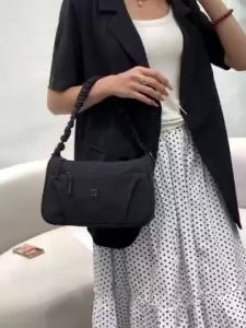 HANKE Sling Crossbody Hand Bag Cotton Nylon Four Zipper Casual Bag