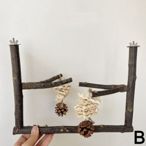 🇸🇬 Bird Perch Stand: Natural Wood Branch for Claw and Beak Grinding Parrot Toy