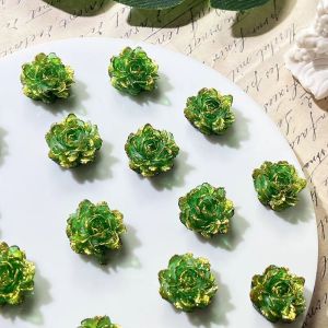 DIY Hoa mẫu đơn mạ vàng nhiều màu sắc(13 * 12.4mm)không lỗ làm từ acrylic tự làm bằng hạt cườm phụ kiện trang sức bán sỉ