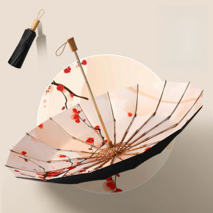 Creative Trend Three Fold Hand Open 16 Bone Wood Handle Vinyl Sunblock Umbrella Small Fresh UV Protection