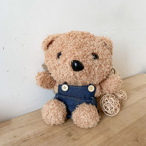 Christmas gifts Plush Bear Children Bag Cartoon Cute Doll Crossbody Bag for Girls Toy Baby Shoulder Bag Cowboy Kids Coin Purse Birthday Gifts