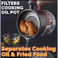 Stainless Steel Oil Filter Pot Kitchen Cooking Tool Storage Can Grease Strainer Container. 