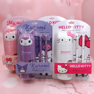 Sanrio Portable Travel Toothbrush Cup Hello Kitty Kuromi Melody Toothbrush Storage Box Cartoon Birthday Gift