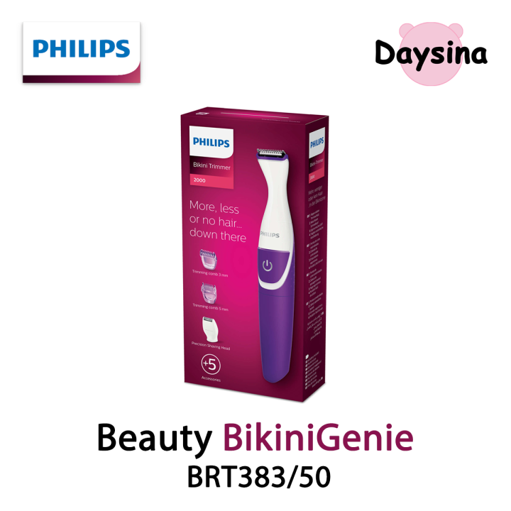 Philips Beauty BikiniGenie BRT383/50, Cordless Bikini Trimmer for Women