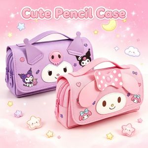 Cartoon Pencil Case for Kids Girl Large Capacity Double Layer Pencil Case Pouch School Supplies