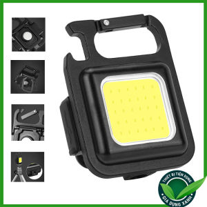 Đèn LED MINI Đèn LED COB khẩn cấp 3 chế độ sáng hút từ tính sạc USB Type C 800Lumens có móc khóa đa năng chống nước