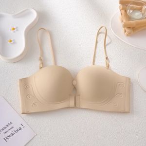 Underwear Adjustable Watermark Front Buckle Shapewear Strapless Breathable Antimicrobial Non-steel Ring