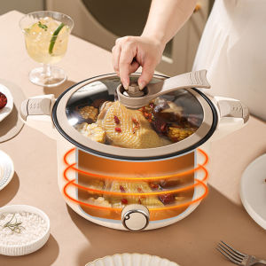 Electric Multi-functional Cooking Pot with Adjustable Temperature for Home Cooking