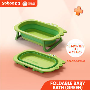 Yoboo Foldable Infant Bath Tub with Free Cushion | Lightweight Space-Saving Design for 0-6 Years
