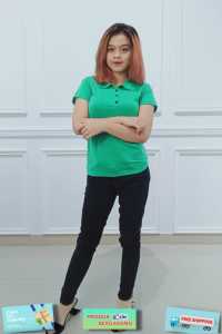 Godwin Collection - Kaos Simple Model Kerah Kemeja 4 Button Lengan Pendek Kaos Wanita Terlaris Kaos Wanita Termurah Kaos Spandek Wanita