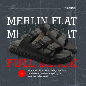Crousel Sandal Wedges \ Women - Merlin Flat Full Black