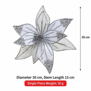 NAELIN 30CM Hoa trạng nguyên nhân tạo Tự làm Lấp lánh Hoa lấp lánh Giáng sinh Nhiều màu sắc Trang trí vòng hoa Hoa đính sequin Trang trí nhà cửa