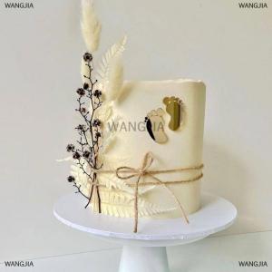 [COD] WANGJIA 6ชิ้นที่วางเค้กอะคริลิคสำหรับงานรับขวัญทารกเท้า1st ปาร์ตี้วันเกิดเด็กชายและเด็กหญิง