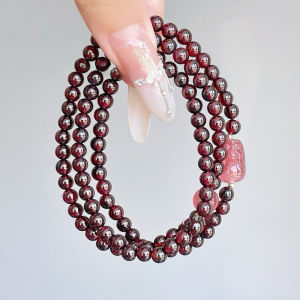 Garnet Multi-Layer Bracelet|Nourish Vitality Enhance Good Luck and Attract Love with this Protective CrystalPowerful Energy Good Luck Health CrystalHappinessFashion BraceletPerfect for Gifts or personal us旺桃花,守护幸福