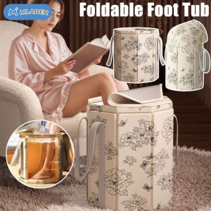 Lucky Star.my Portable Collapsible Foot Bath Bucket Thick Plastic Heat Insulation With Lid Knee Cover Home Spa Soak Tub