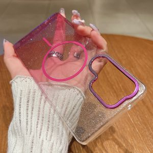Zeallion Magsafe Transparent Glitter Phone Case for [Samsung A32 A52 A13 A23 A33 A53 A14 A24 A34 A54 A05 A05S A15 A25 A35 A55 A06 A16 A26 A36 A56 A07 A17 ] Anti-drop Hard Cover